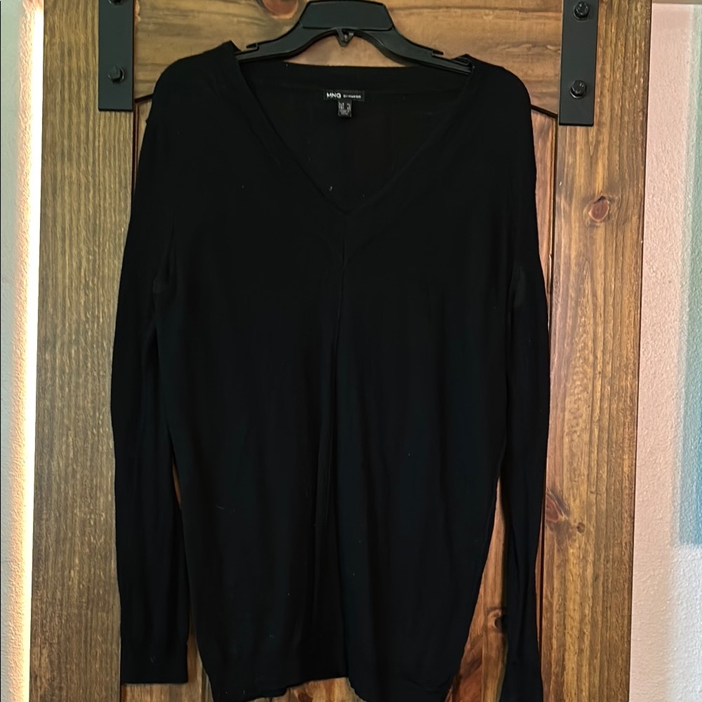 Mango Black V-Neck Sweater